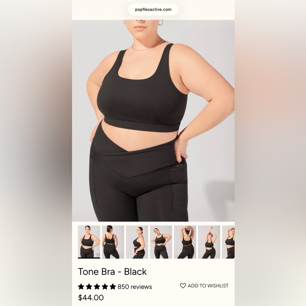 POPFLEX Black Tone Bra